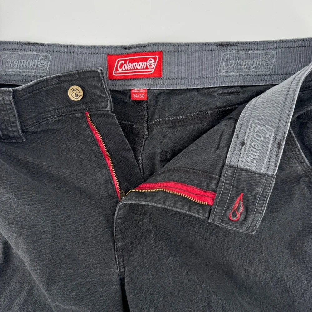 Coleman‎ Carpenter Utility Pants Mens 35x28.5 Gray Canvas Workwear Straight Leg